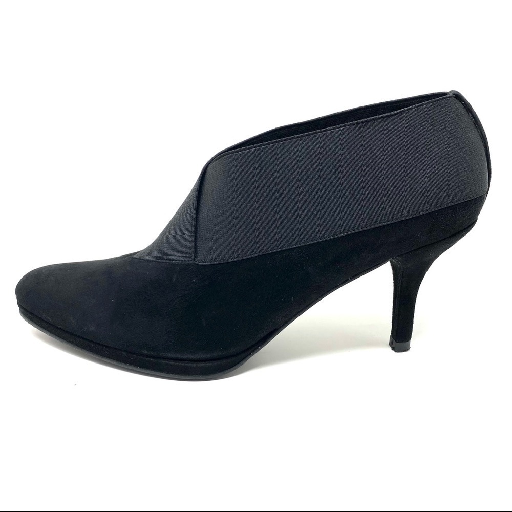Stuart Weitzman black suede heels booties